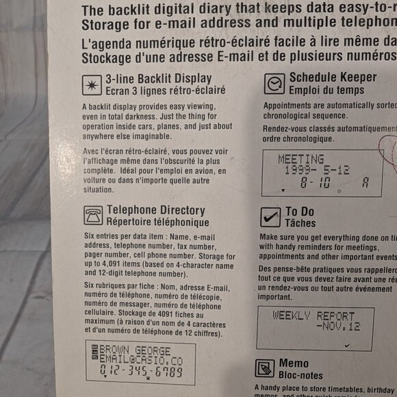 Vintage Y2K Casio SF-3600 Black Retro Backlit Display Illuminator Digital Diary - Picture 4 of 6